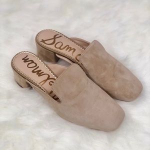 Sam Edelman Womens Size 6 Beige Suede Mule Slides